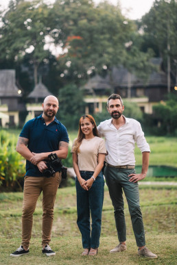 Sunset wedding videography in Thailand with artistic composition