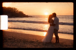 a wedding coupe shot on super 8