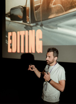 Meryll de Gordon wedding videographer in Provence speaking at a wedding filmmaking conference