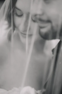 Soft-focus close-up of a newlywed couple during their elopement in France